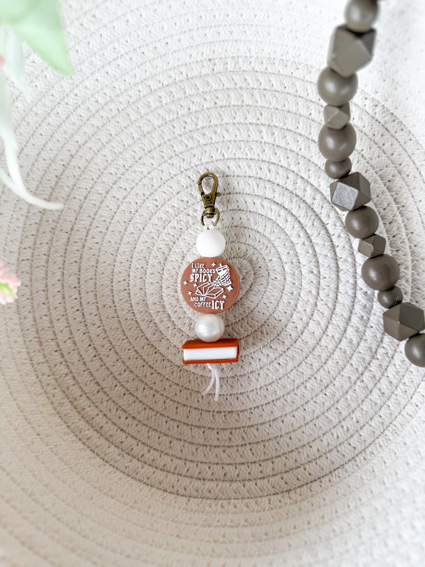 James and Jane Co. Cute Hand Made Books Spicy & Coffee Icy (Neutral) Keychain Book Bookworm Reader