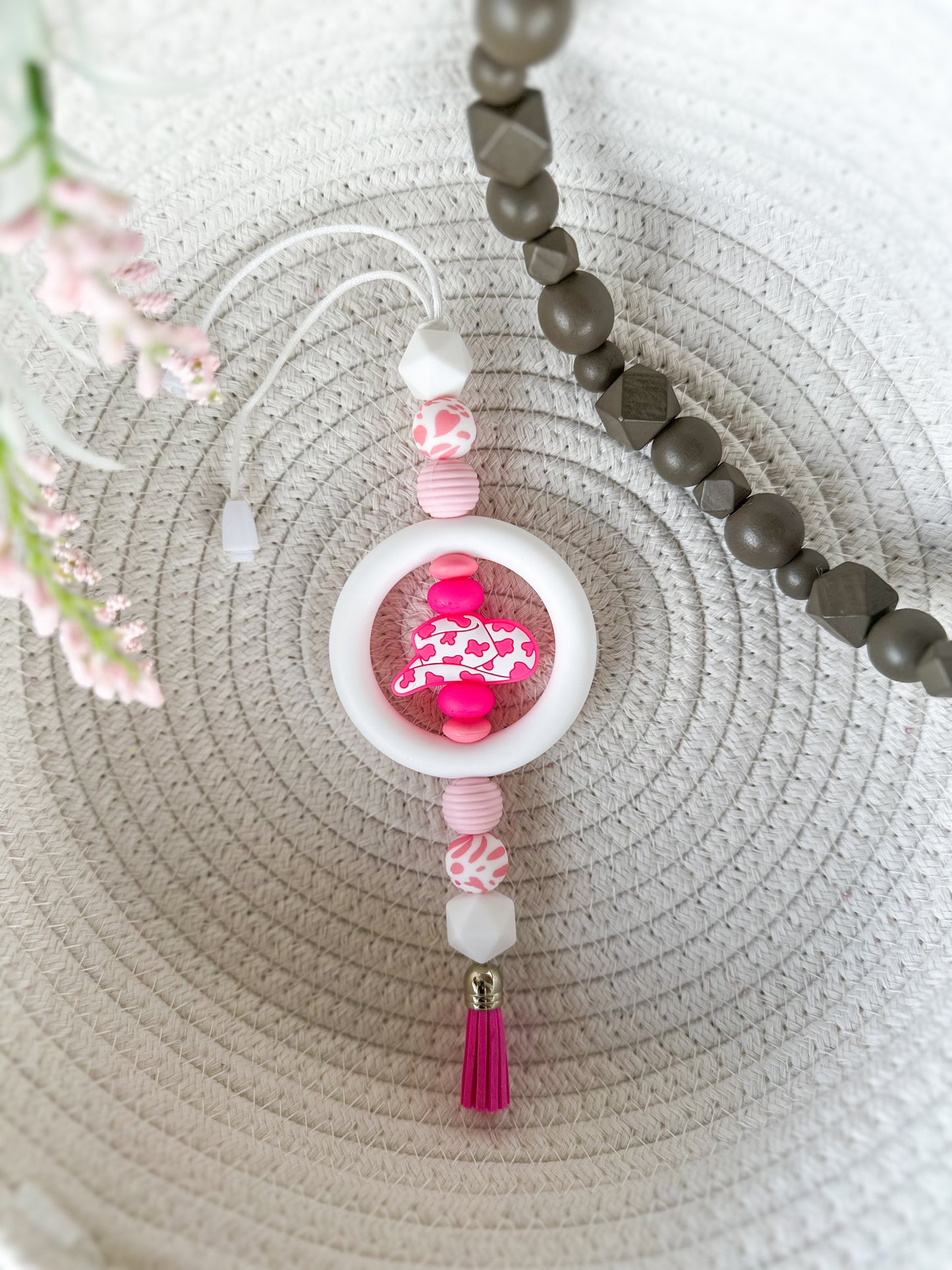 James and Jane Co Let’s Go Girls (Pink) Car Charm Cute Hand Made Car Charm Rearview Mirror Ornament