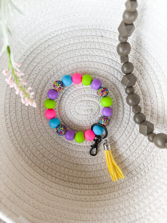 90’s Neon Vibes Wristlet Keychain