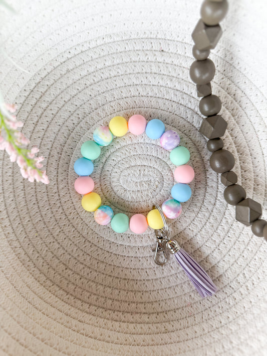 Pretty in Pastel Wristlet Keychain