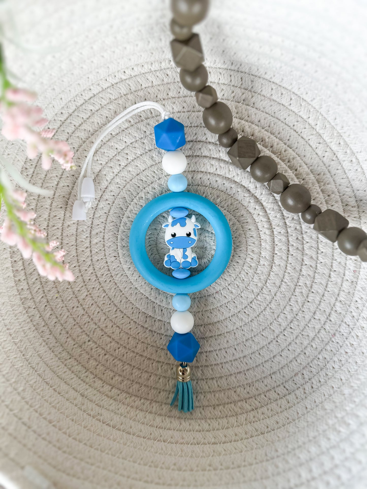 James and Jane Co Blueberry Milkshake Car Charm Cute Hand Made Car Charm  Rearview Mirror Ornament