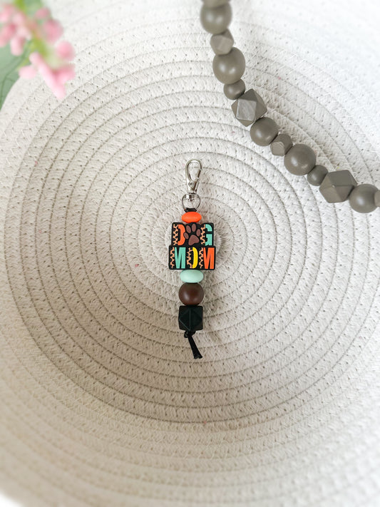 James and Jane Co Dog Mom (Dark) Keychain Cute Hand Made Keychain