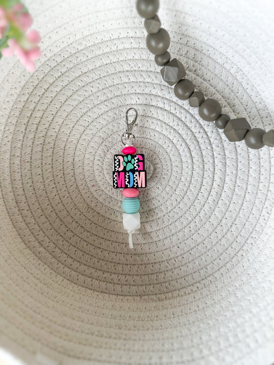 James and Jane Co Dog Mom (Vibrant) Keychain Cute Hand Made Keychain