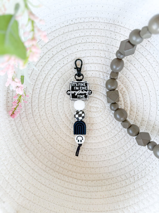 Everything’s Fine Cute Funny Sarcastic Keychain James and Jane Co