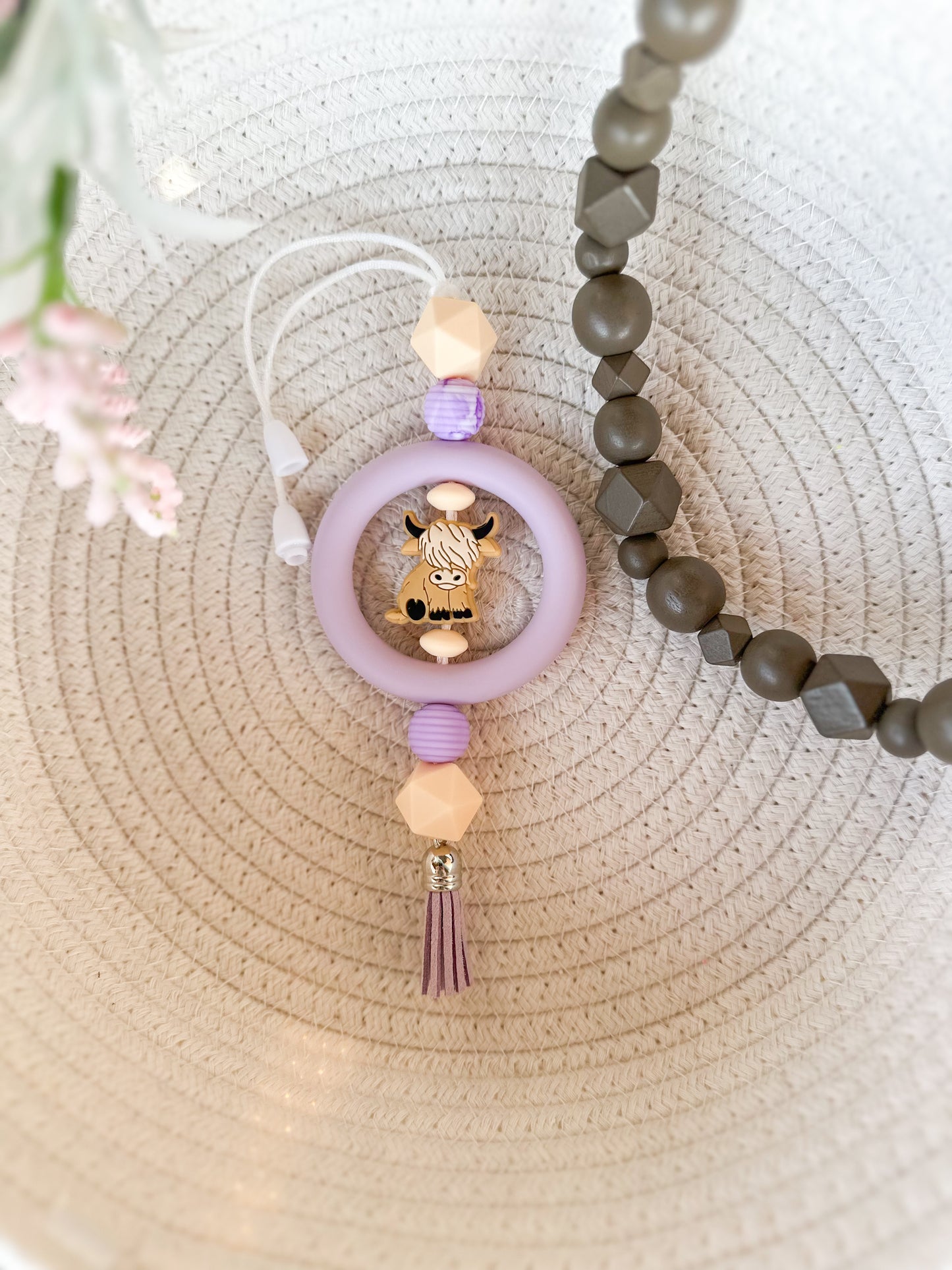 James and Jane Co Highland Cutie (Purple) Car Charm James & Jane Co. Cute Hand Made Car Charm  Rearview Mirror Ornament