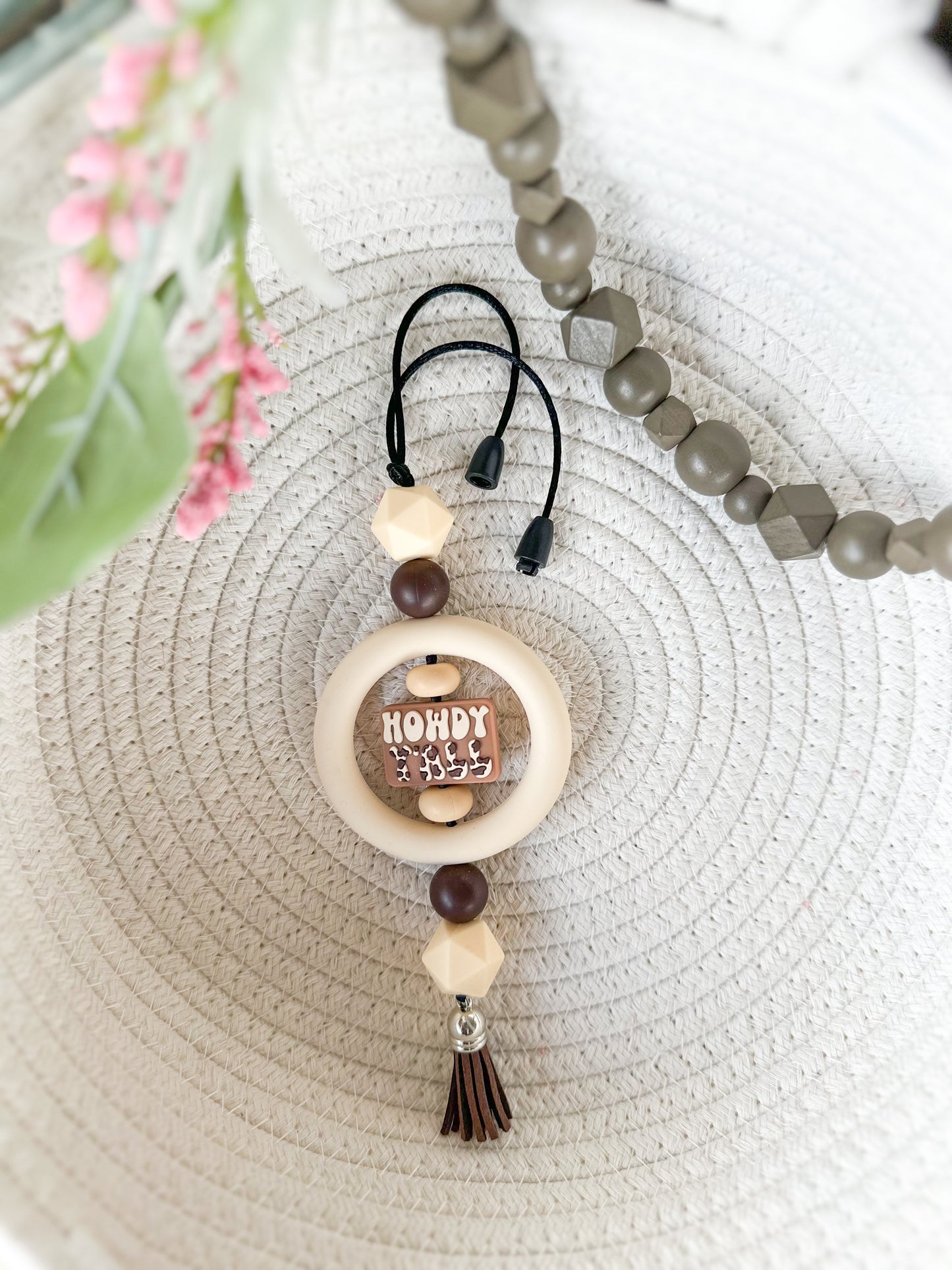 James and Jane Co Howdy Y'all Cute Hand Made Car Charm  Rearview Mirror Ornament Southern