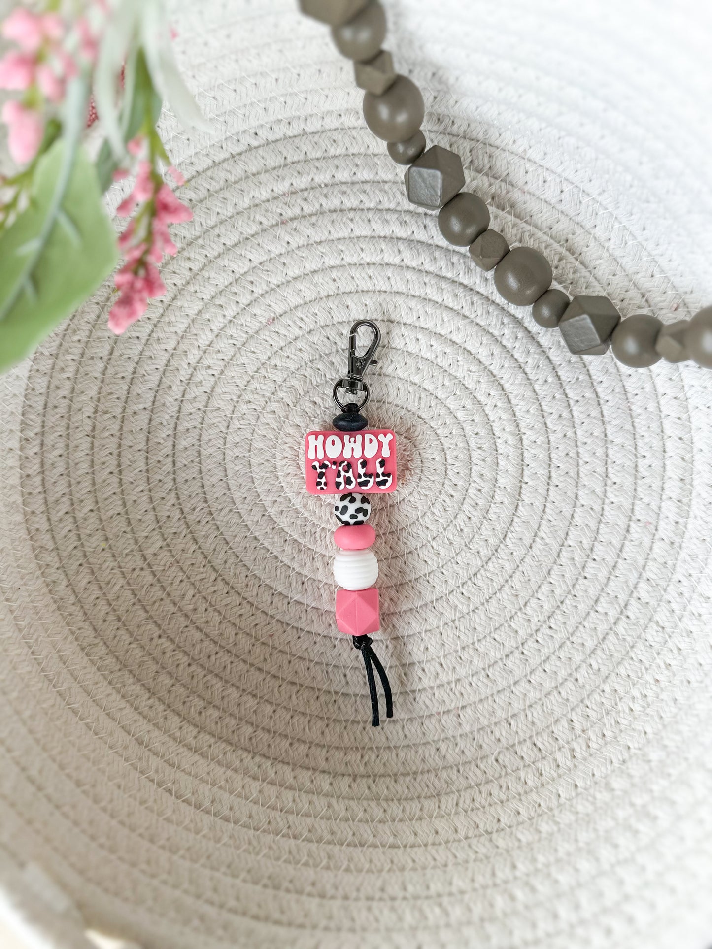 James and Jane Co Howdy Y'all (Pink) Cute Hand Made Keychain
