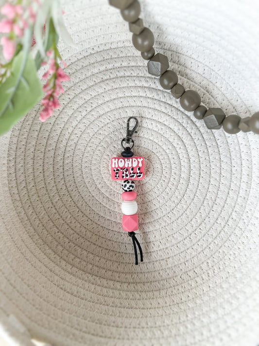 James and Jane Co Howdy Y'all (Pink) Cute Hand Made Keychain