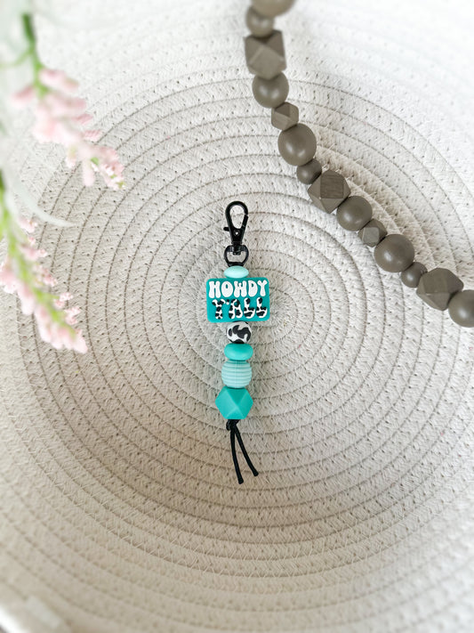 James  & Jane Co Howdy Y’all (Teal) Keychain Cute Hand Made Keychain