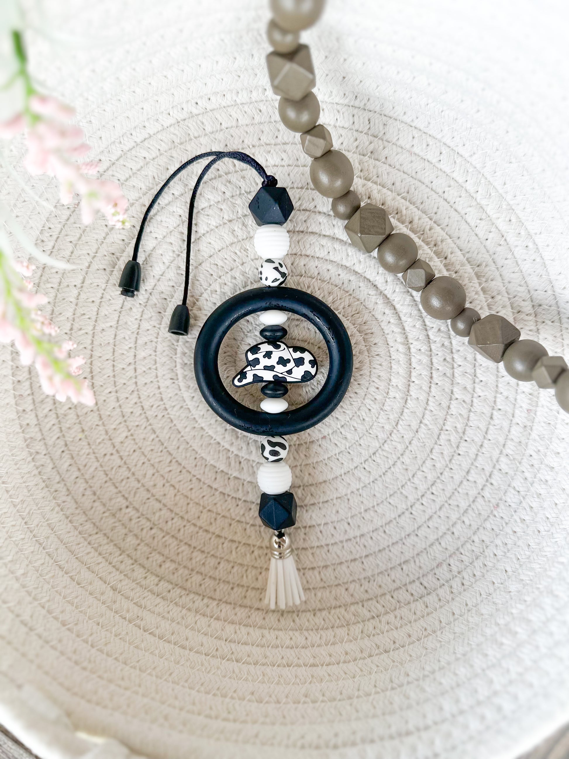 James  & Jane Co Let’s Go Girls (Black) Car Charm Cute Hand Made Car Charm  Rearview Mirror Ornament cowgirl hat