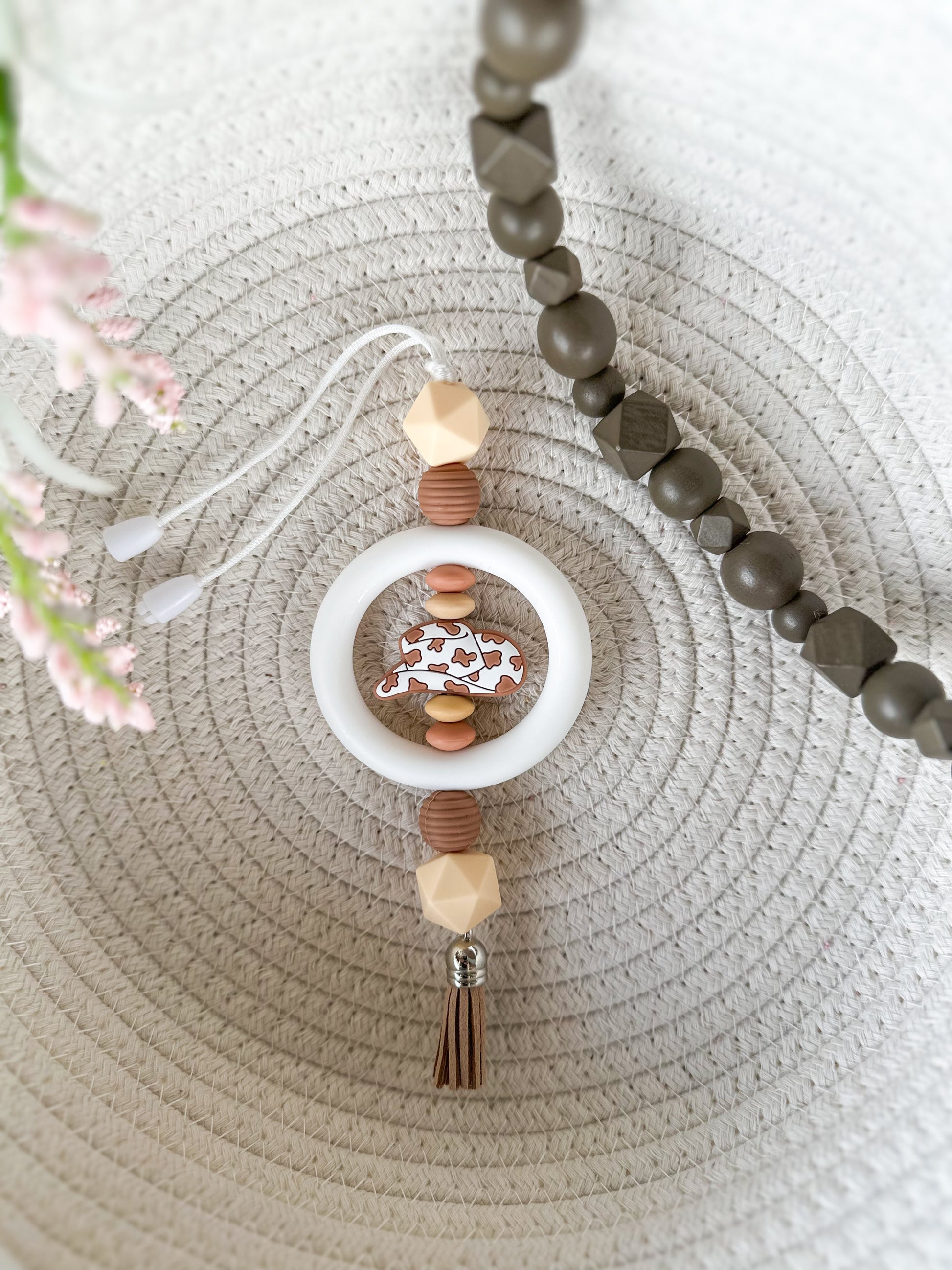 James  & Jane Co Let’s Go Girls (Neutral) Car Charm Cute Hand Made Car Charm  Rearview Mirror Ornament