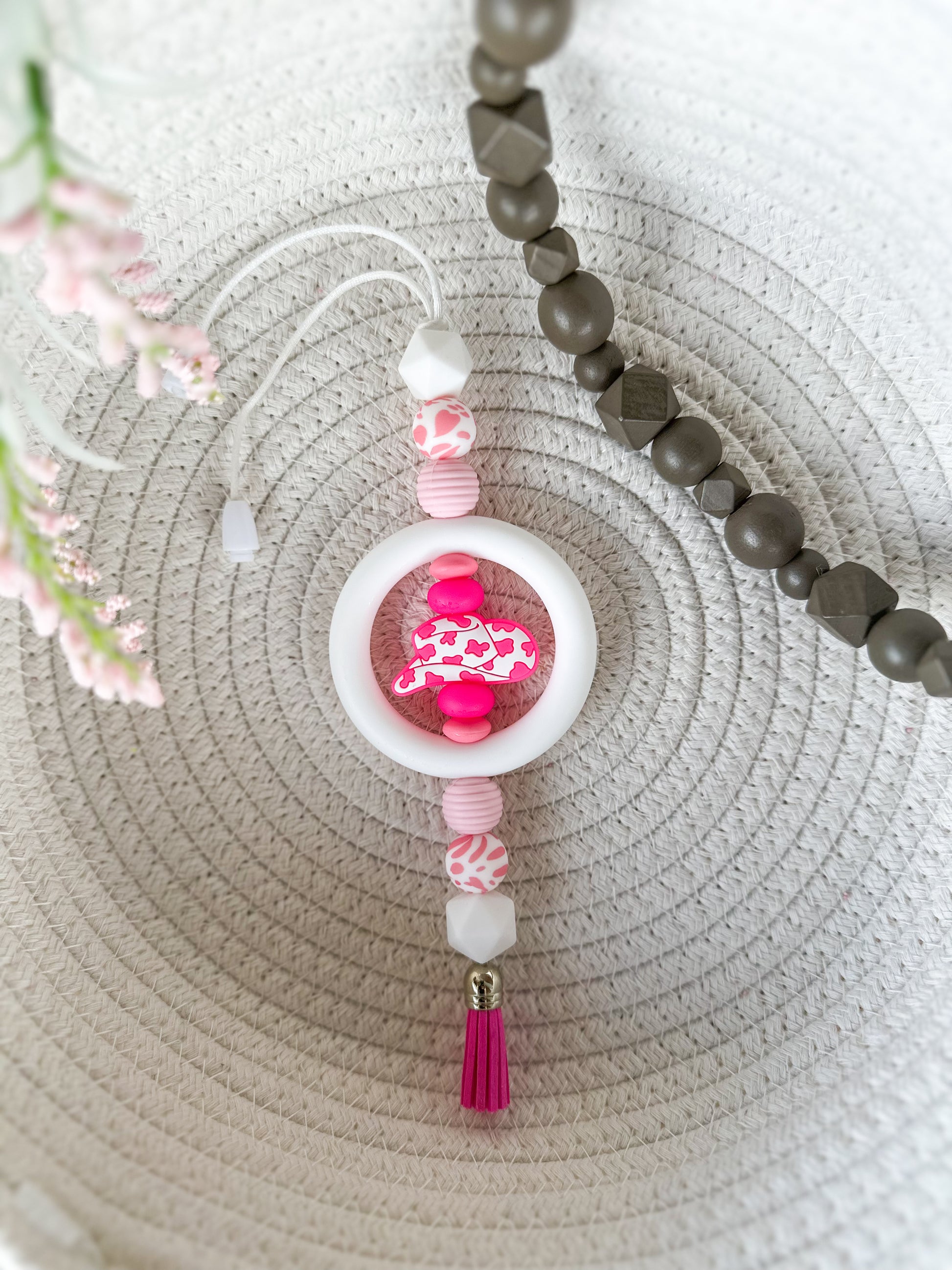 James and Jane Co Let’s Go Girls (Pink) Car Charm Cute Hand Made Car Charm  Rearview Mirror Ornament