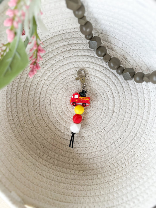 James and Jane Co Little Red KeychainCute Hand Made Keychain Fire Truck Fire Engine Fire Rescue
