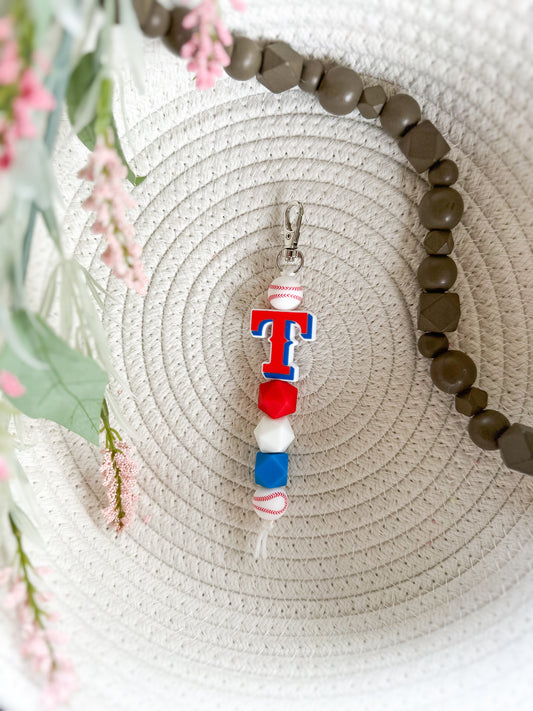 James and Jane Co Texas Rangers Keychain Cute Hand Made Keychain Baseball